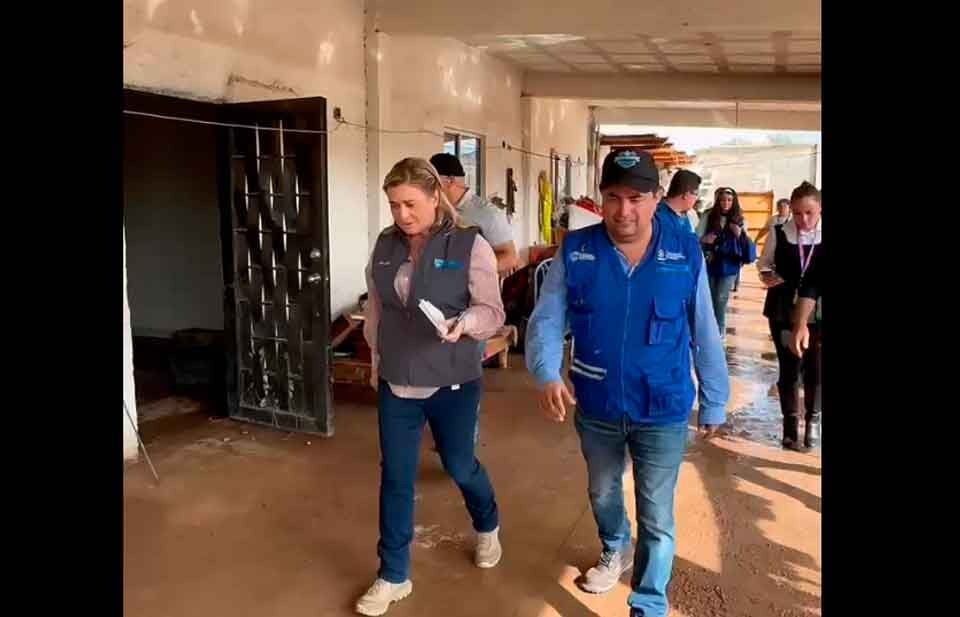 Maru en recorrido por zonas afectadas por tormenta