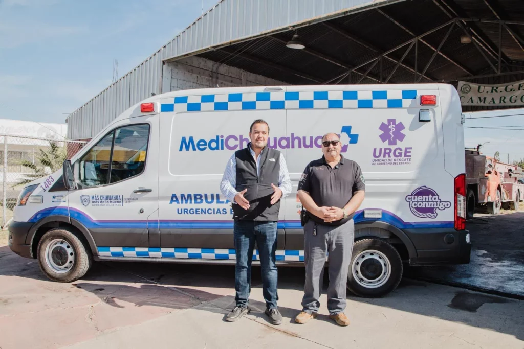 Jorge Aldana agradece a la gobernadora Maru Campos por nueva ambulancia para URGE Camargo