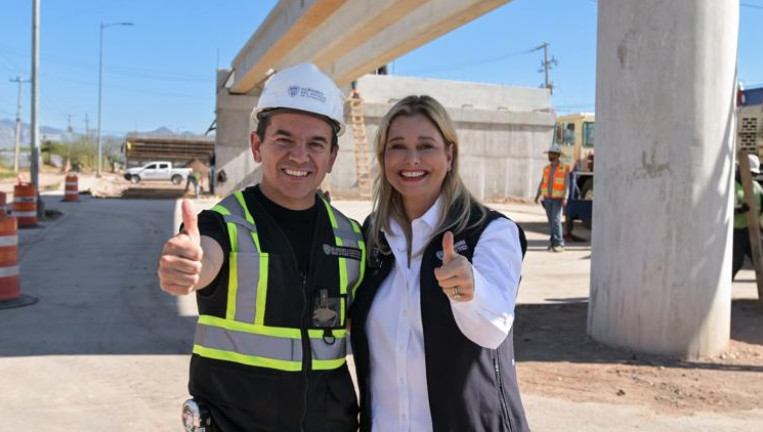 Supervisa Maru Campos construcción del paso superior de Fuerza Aérea y Palestina